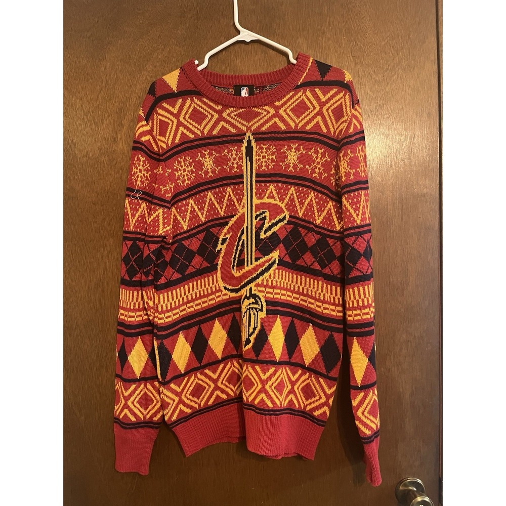 Cleveland Cavaliers Ugly Christmas Sweater Men Med NBA‎ Basketball Holiday Cavs